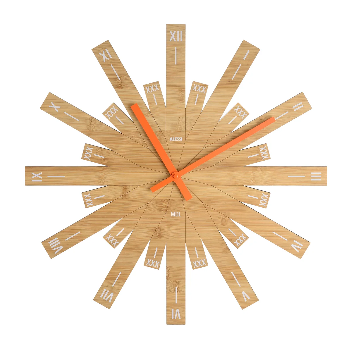 Alessi - Raggiante Wanduhr, Bambusholz