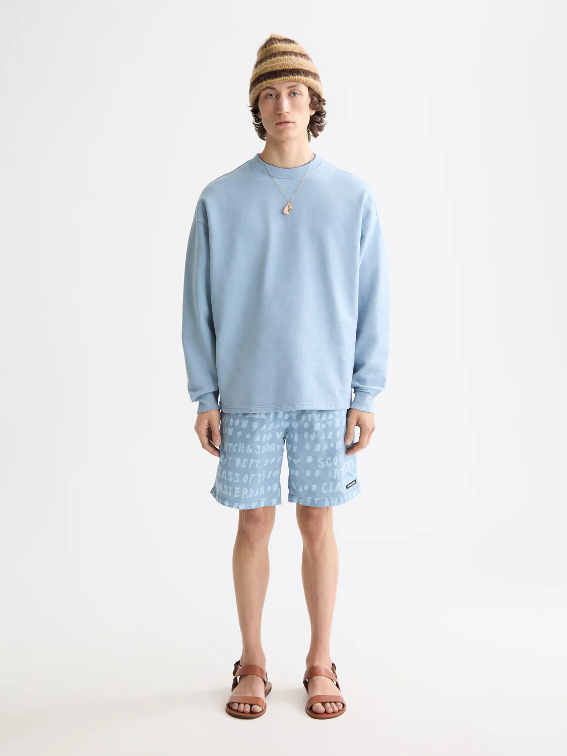 Printed Longer-Length Swim Shorts