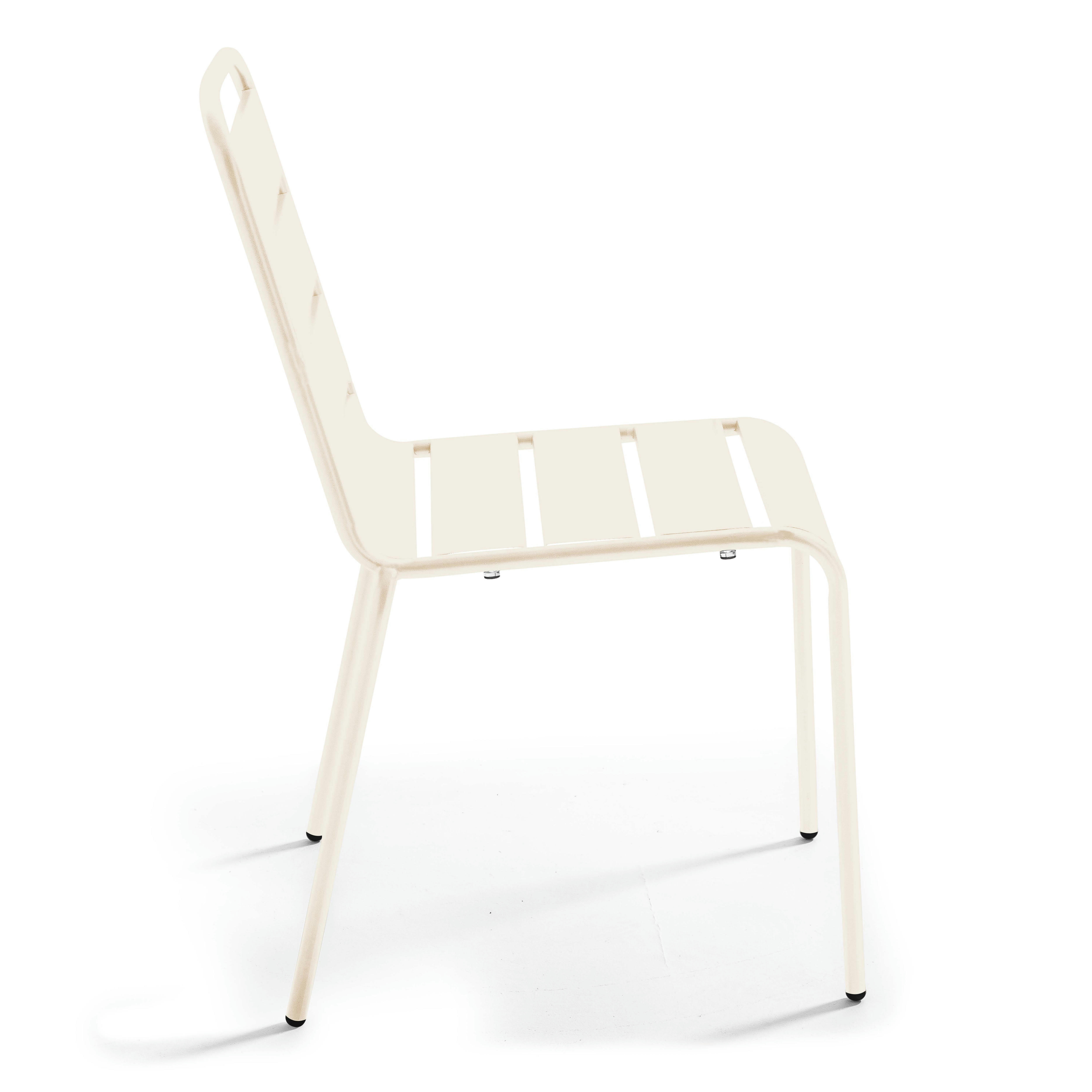 PALAVAS - Chaise en métal ivoire