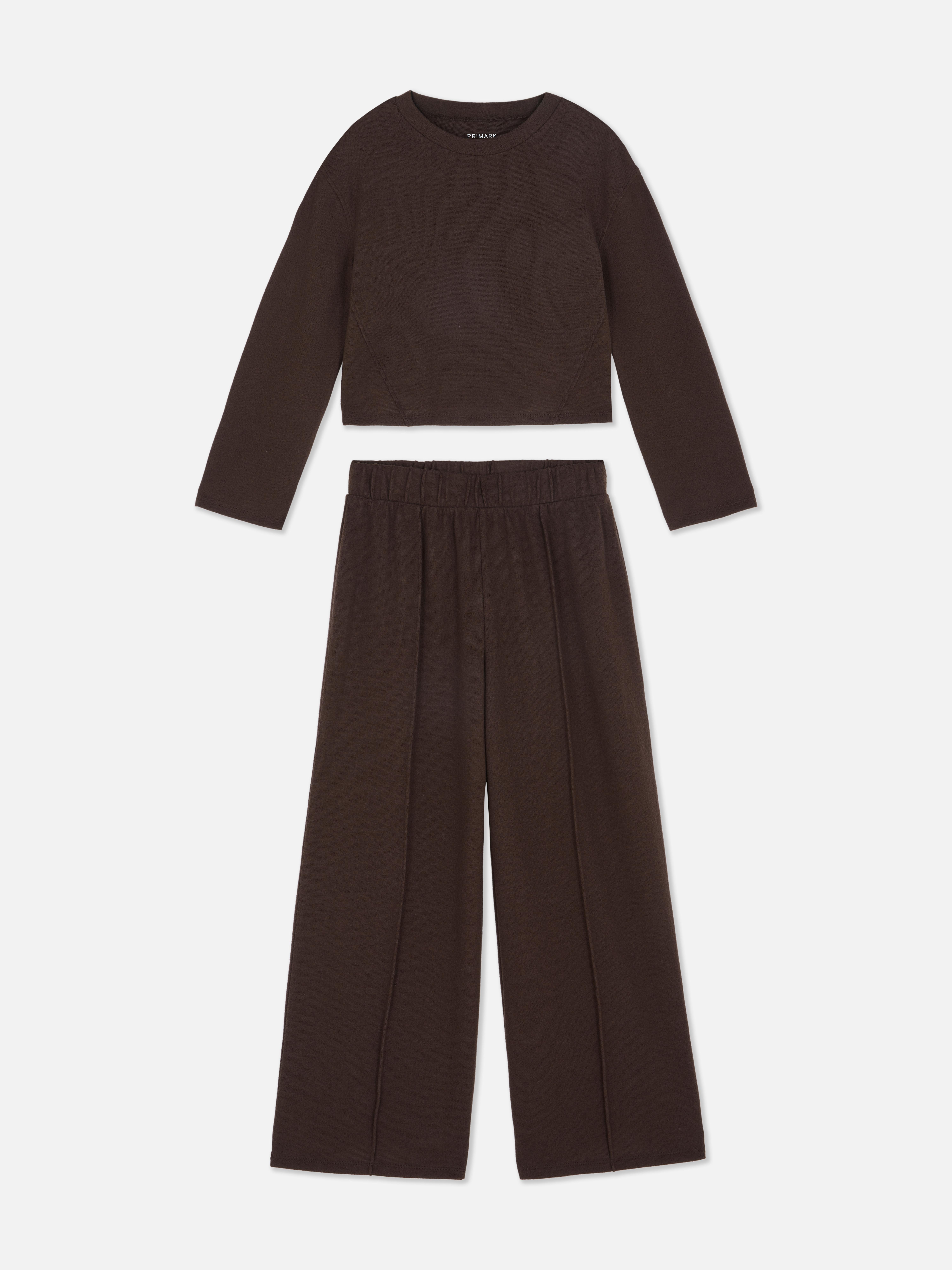 7-15yrs | Long Sleeve T-Shirt and Wide Leg Sweatpants Set