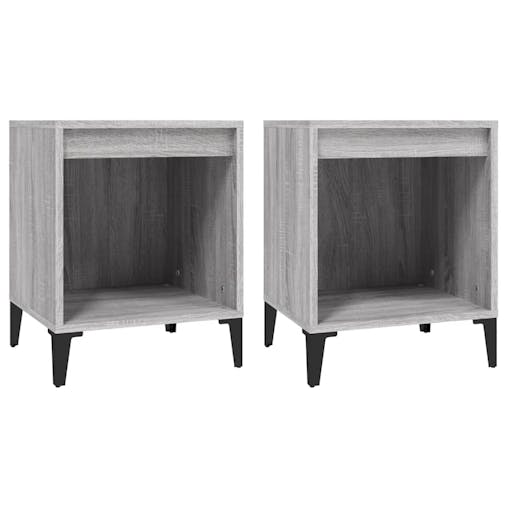 NNEVL Bedside Cabinets 2 pcs Grey Sonoma 40x35x50 cm