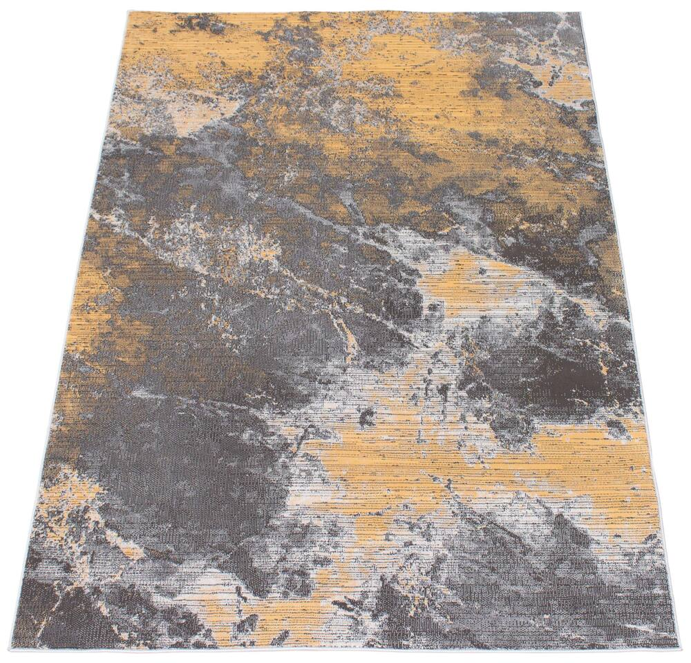 ECARPET Sandstone Indoor Area Rug, Gery/Gold, Assorted Sizes