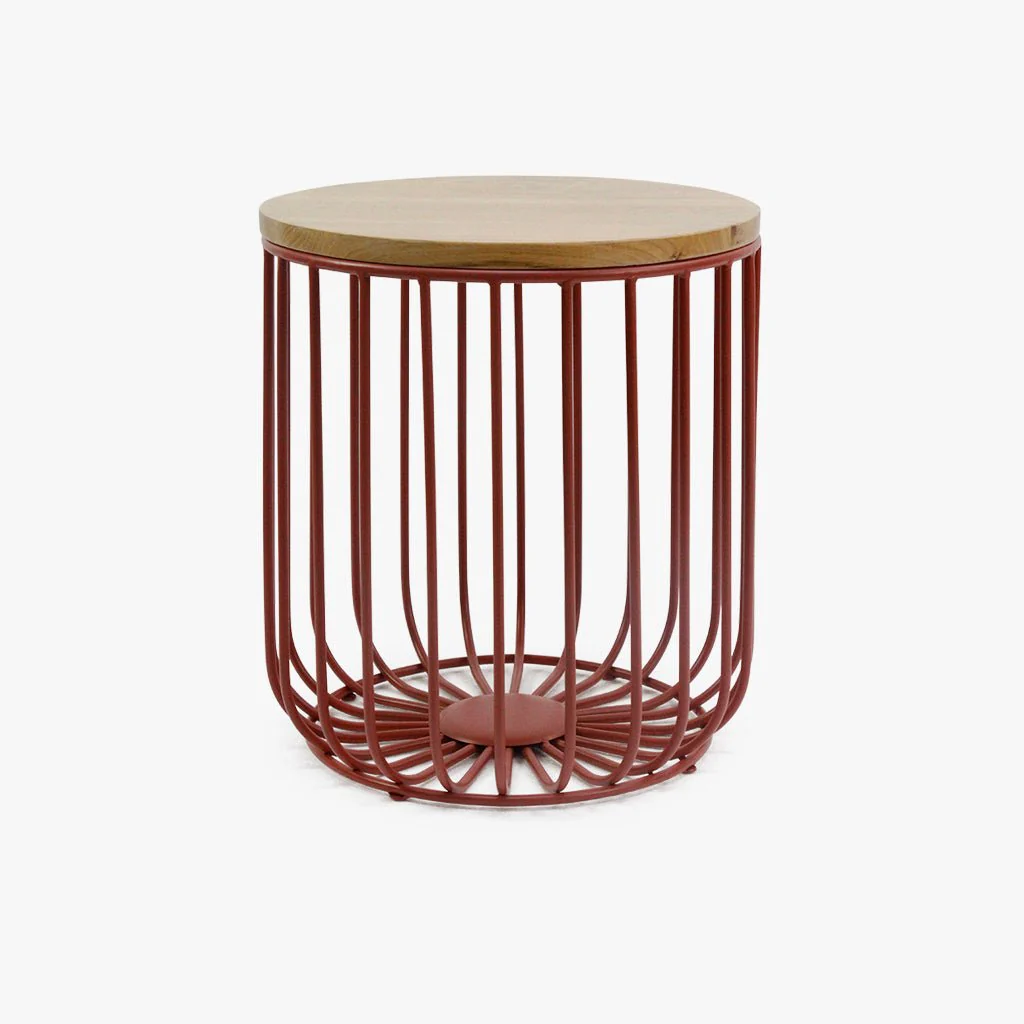 Mesa de Apoio Alta com Estrutura em Metal Vermelho GIRONA