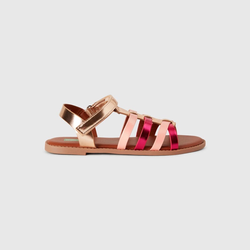 Glossy flat sandals