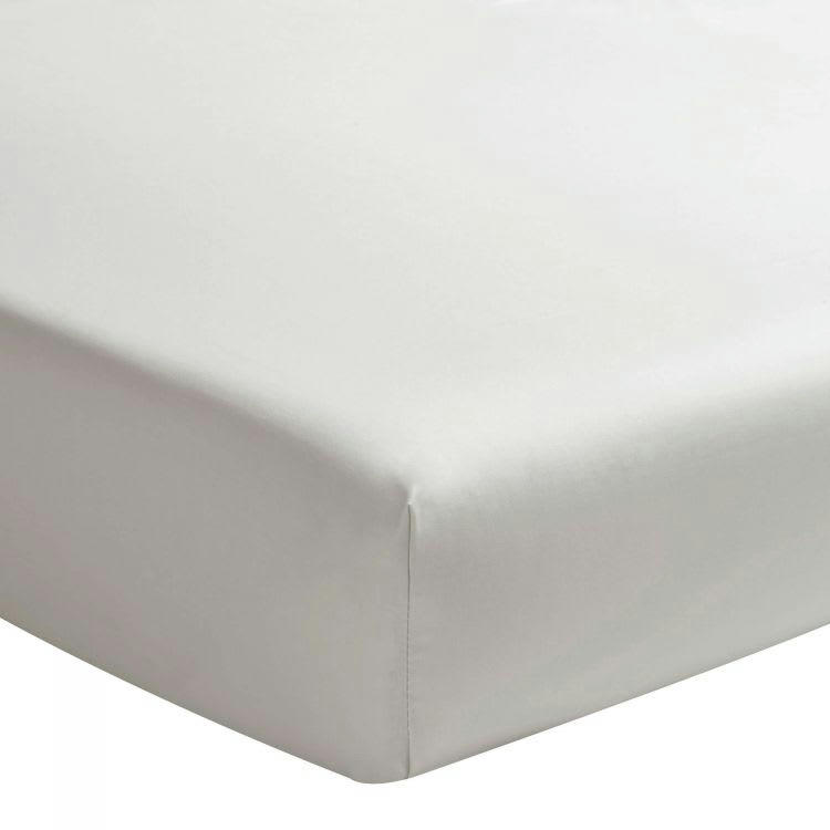 ROYAL LINE - Drap housse uni en percale de coton gris 140x190
