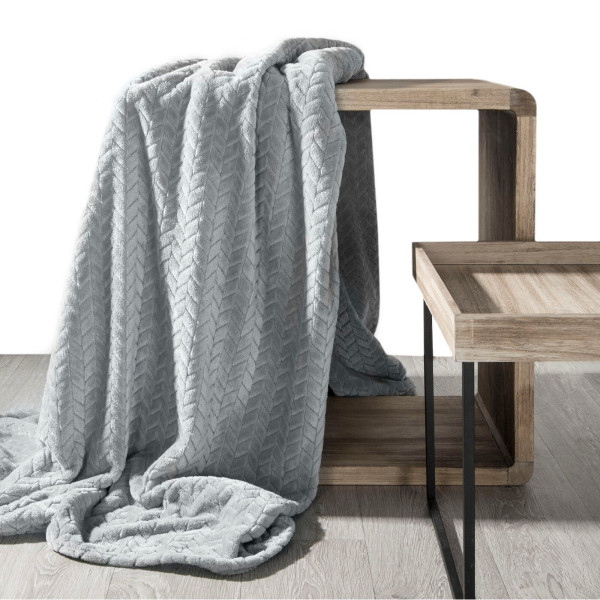 Koc 150X200 cm Cindy5 popielaty mikrofibra flano