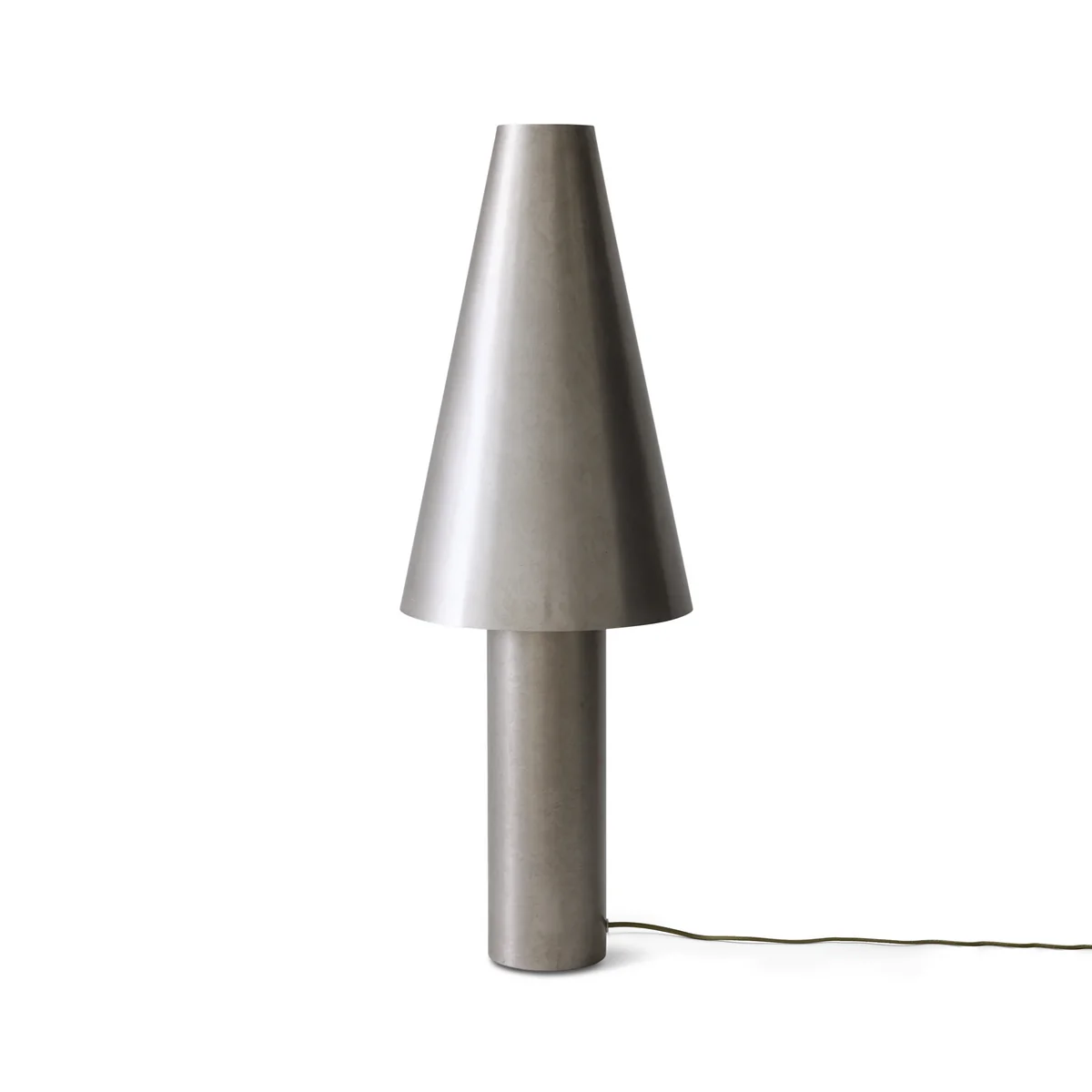 HKliving - Metal Cone Tischleuchte, silbergrau