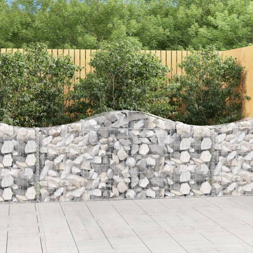 NNEVL Arched Gabion Basket 200x30x80/100 cm Galvanised Iron