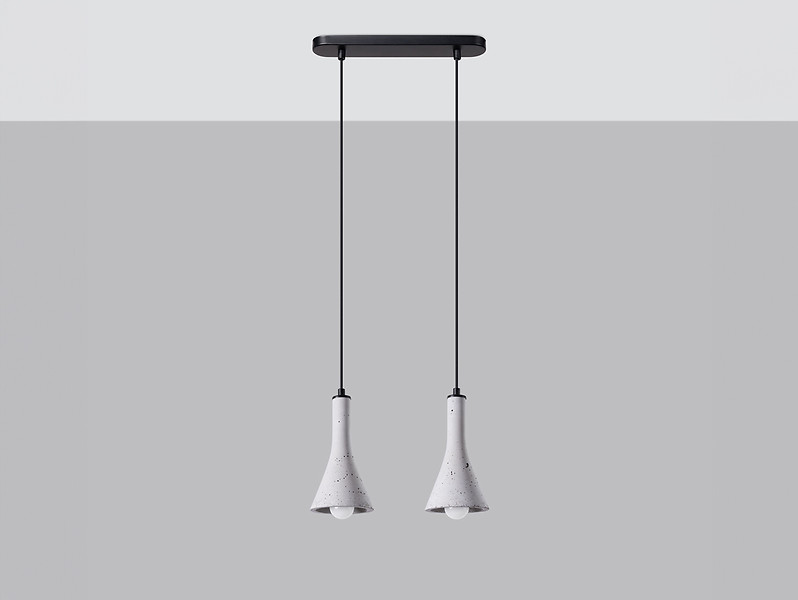Lampa wisząca Rea 2-punktowa betonowa szara