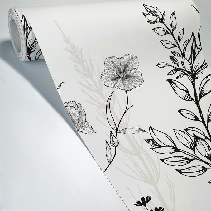 VEGETALIST - Papier Peint Panoramique L336xH270cm Noir Végétal