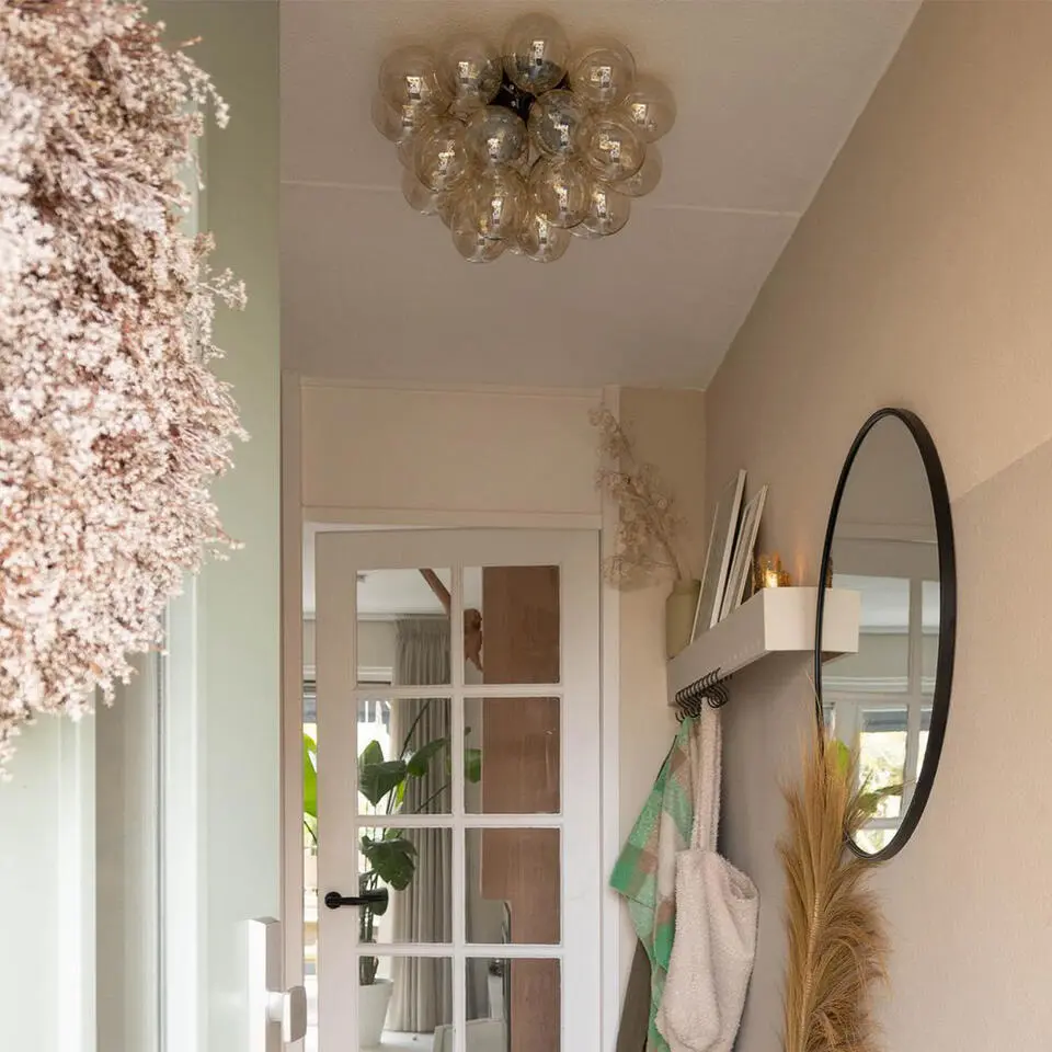 Qazqa plafondlamp uvas goudkleurig g9