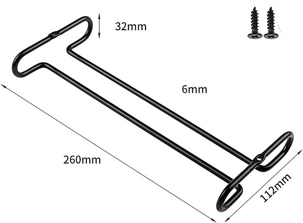 CODEKEY 26 x 11 x 3 cm Support à verres , support à verres suspendu, support à verres à pied suspendu, support à verres à vin sous