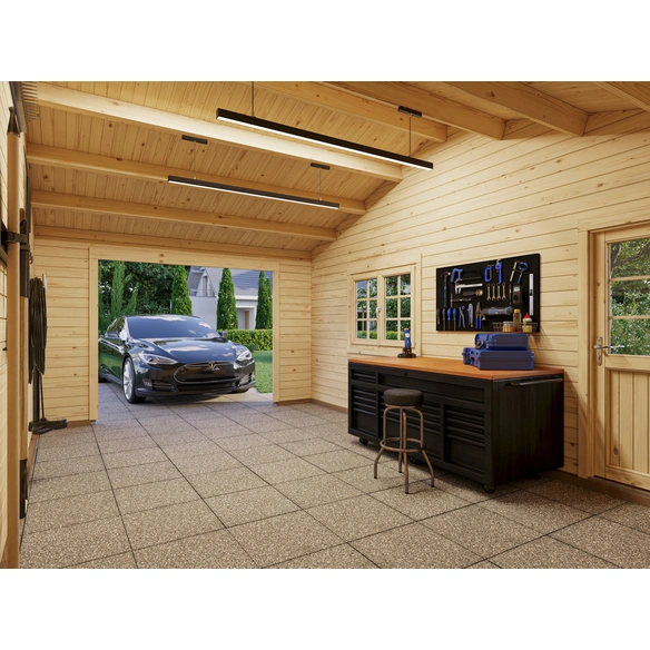 Garage »Roger«, Aufstellmaße BxTxH: 1006 x 619 x 316 cm, Blockbohlensystem, Holz