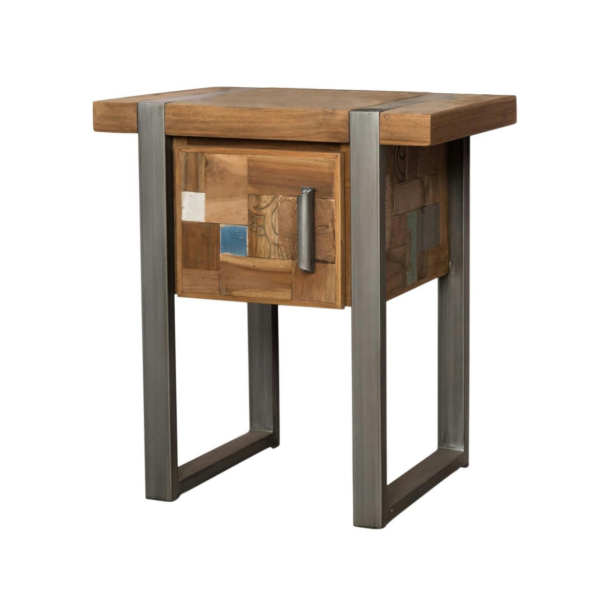 - Meuble sous vasque en teck recyclé et métal L70cm