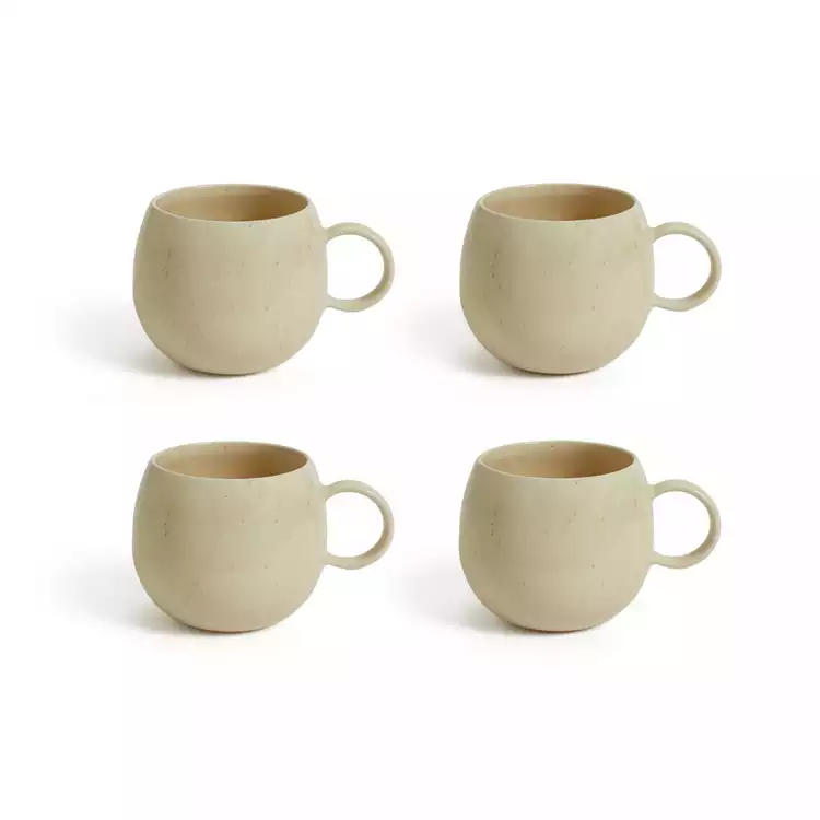 Habitat Evora Set of 4 Stoneware Mugs - Natural
