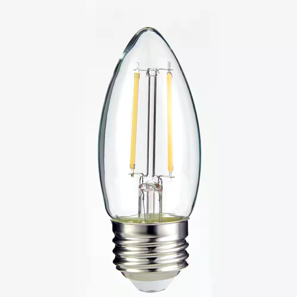 NOMA Designer Series B10 E26 Dimmable LED Filament Light Bulbs, Warm White, 40W, 2-pk