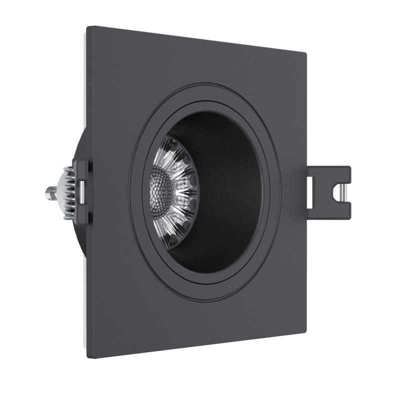 Spot encastrable LED carré noir GU10 blanc chaud IP20 345 lm 5 W 3 pièces XANLITE
