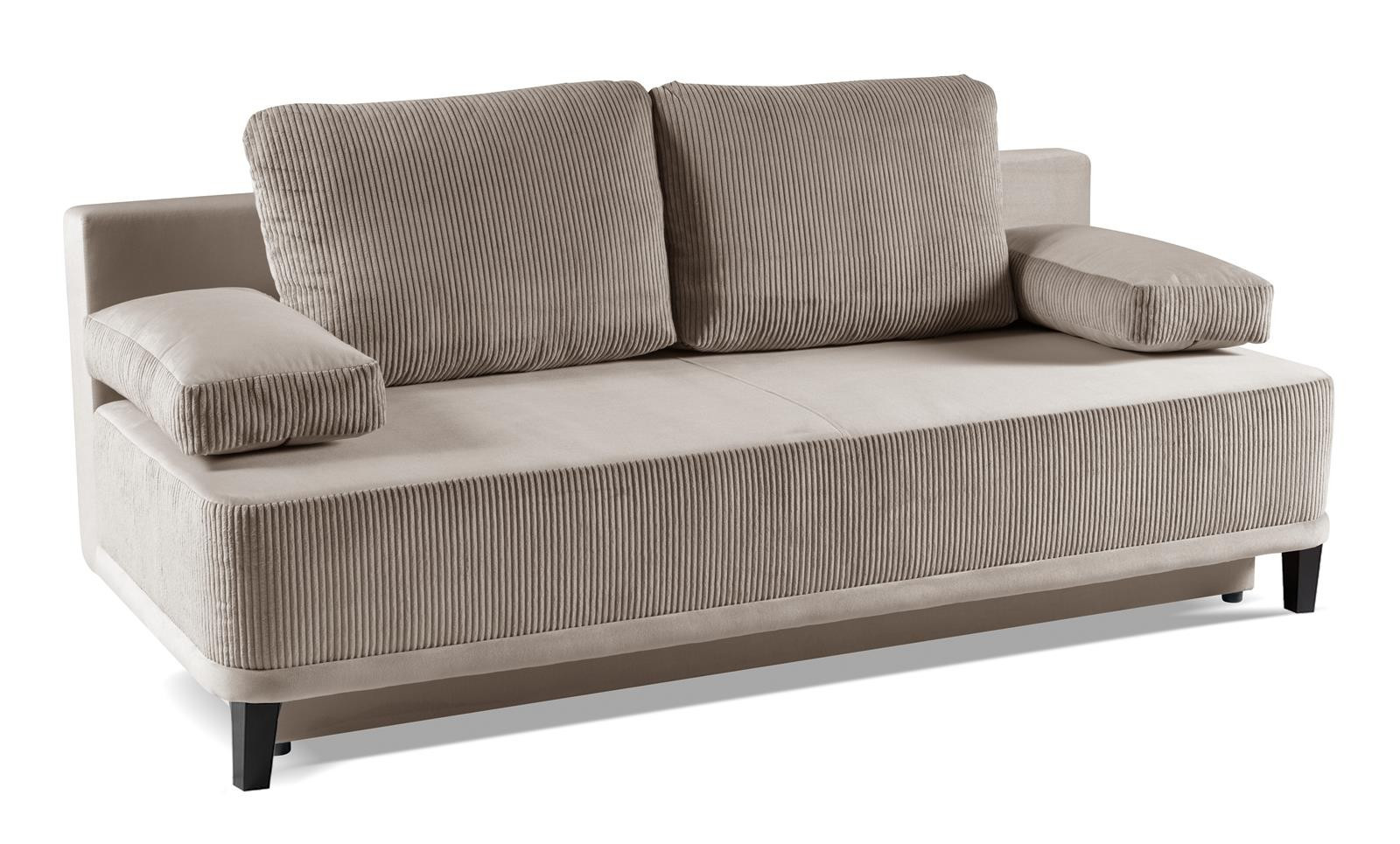 Sztruksowa sofa z funkcją spaniaROSSO Jasny brąz