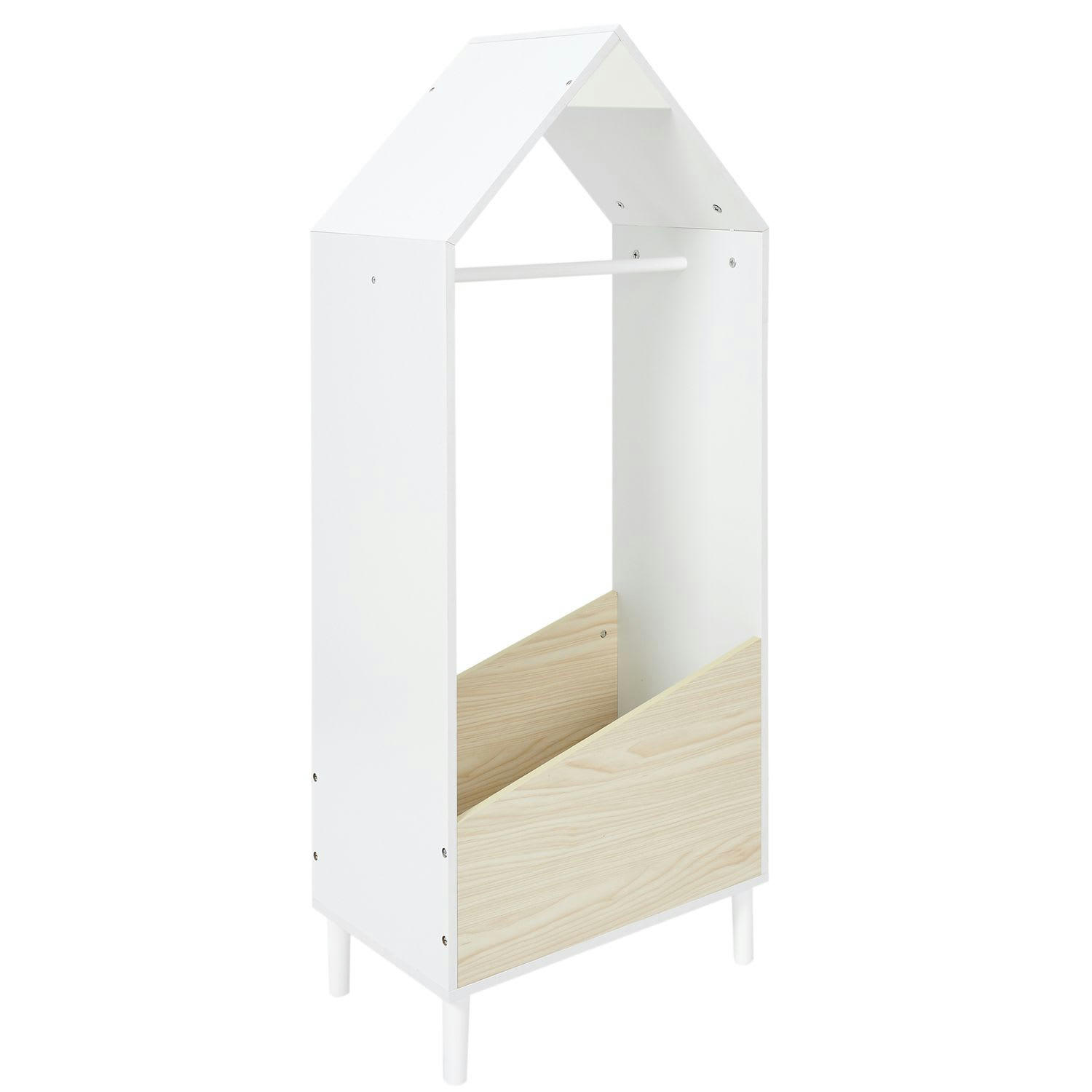 - Penderie cabane semi-fermée pour chambre d'enfant blanc