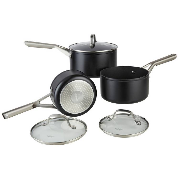 Ninja Zerostick Essentials 3 Piece Aluminium Pan set - Black