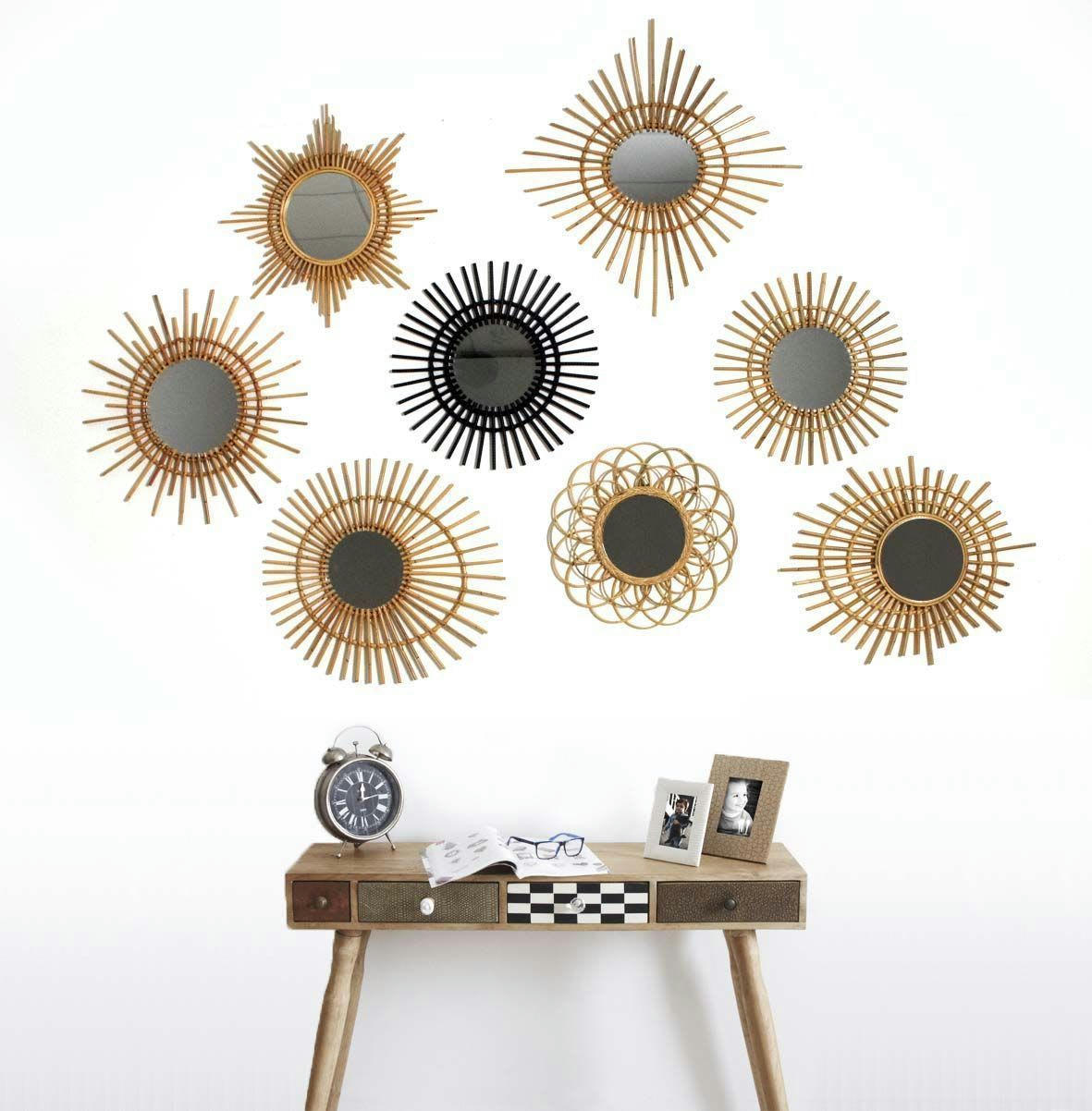 - Miroir en rotin étoile D65cm