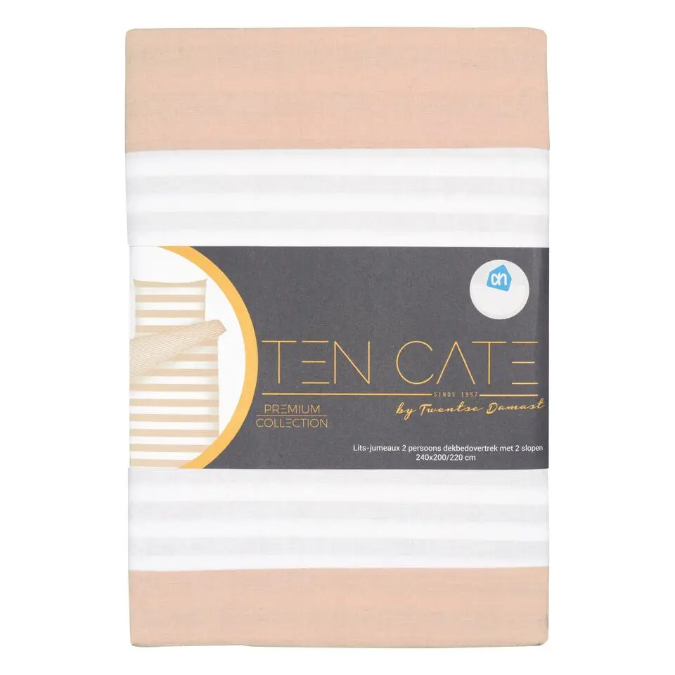 Ten Cate Dekbedovertrek Dallas Stripe Double Face - 240x200/220 - Ecru