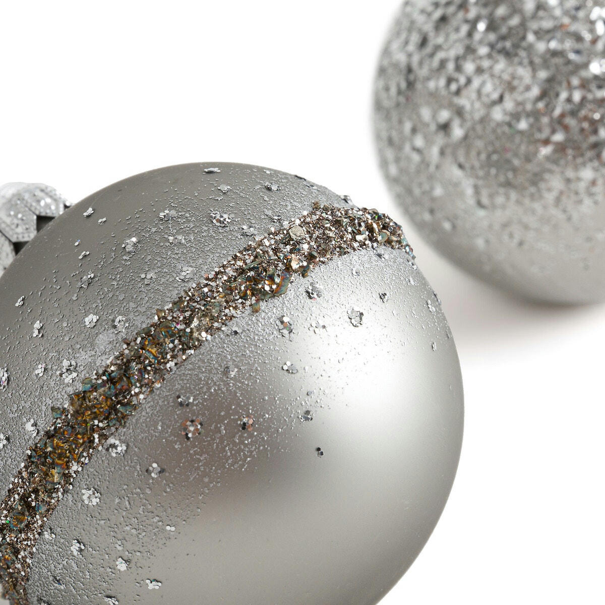 Lot de 6 boules de Noël en verre, Saturne