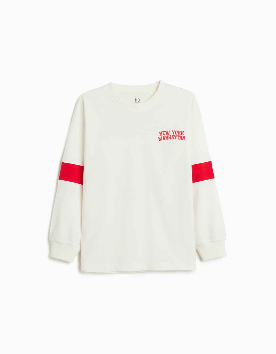 T-shirt de Manga Comprida, Menino, Branco