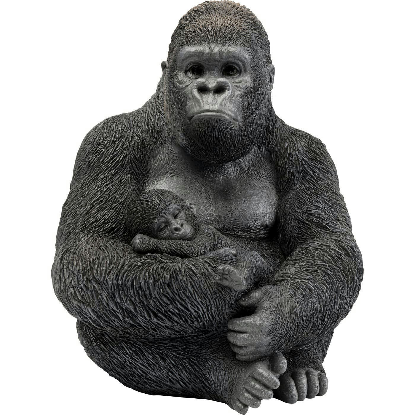 CUDDLE GORILLA FAMILY - Statuette gorilles en polyrésine noire