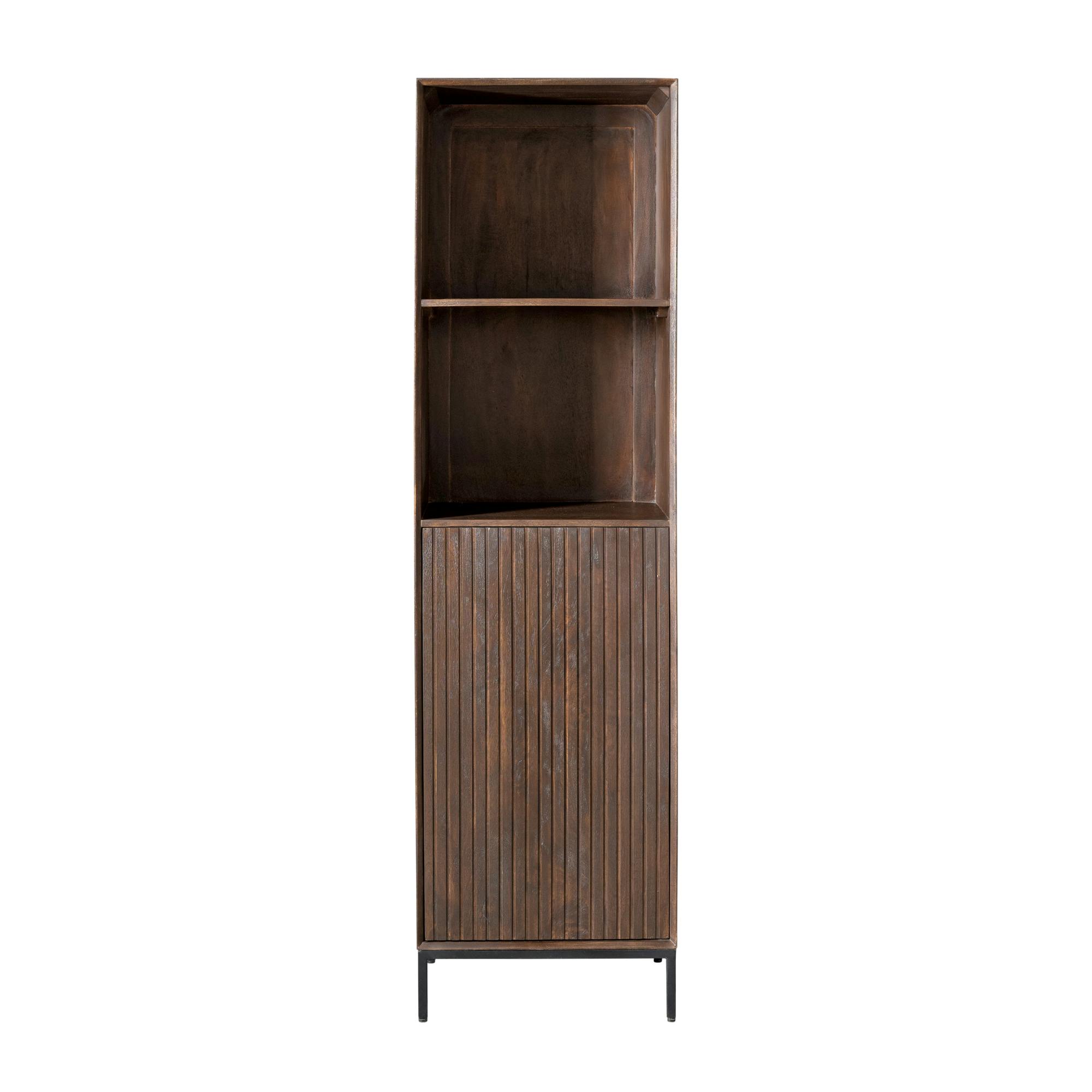 Colonne vintage bois brun 1 porte rainurée CORTINA