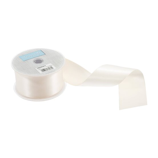 Trimits Cream Double-Faced Satin Ribbon by the Metre 50mm