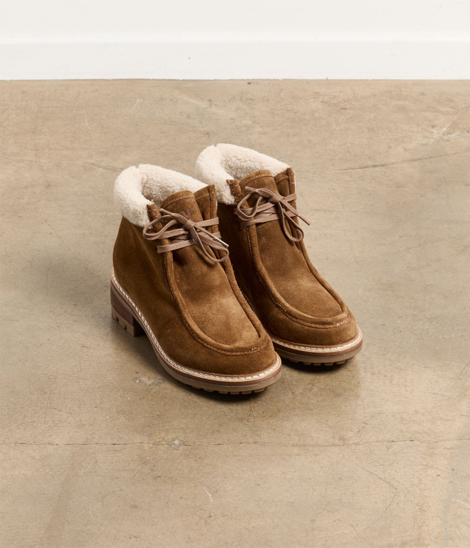 Boots velours tabac Olive