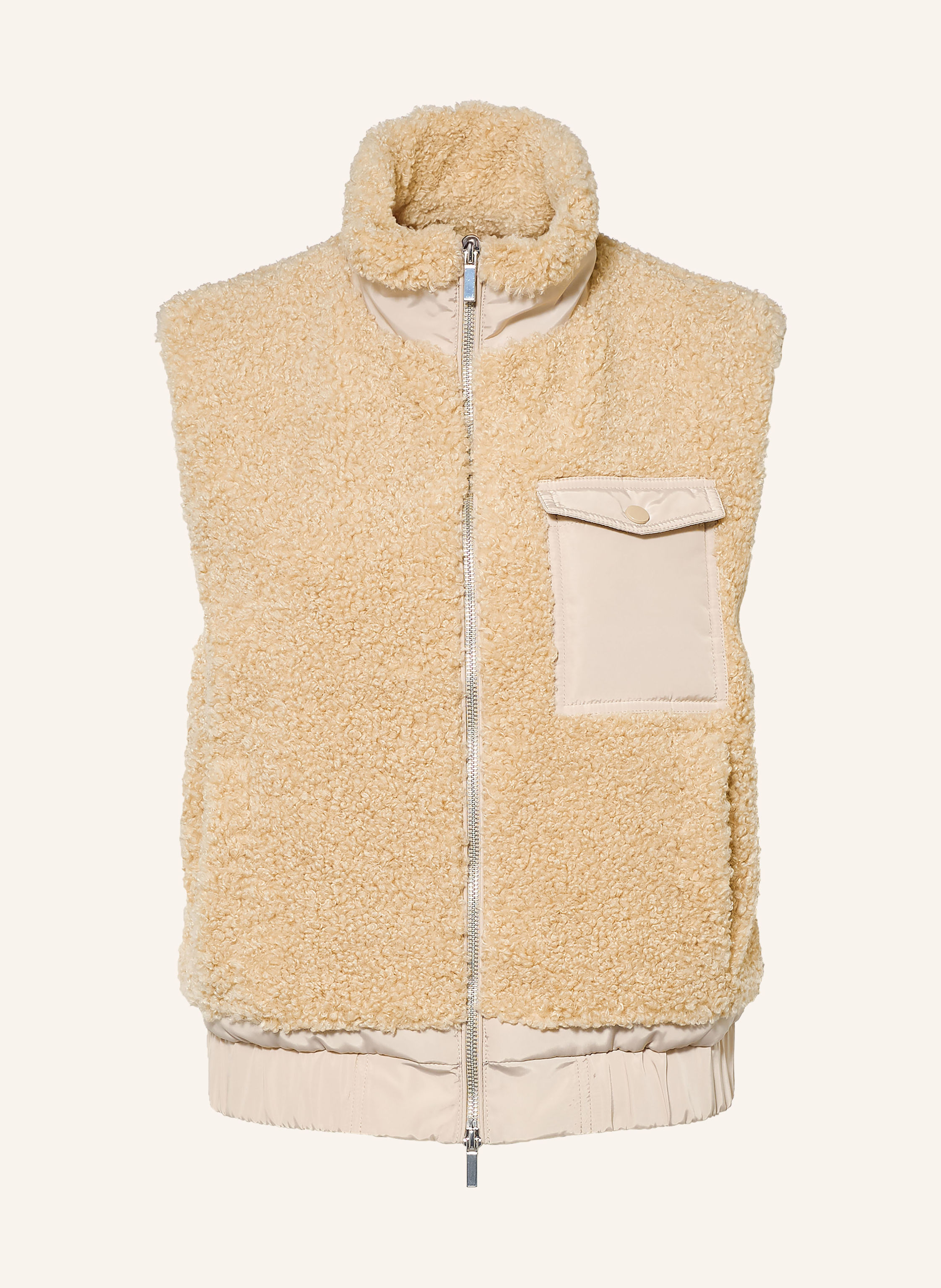 darling harbour Teddyfell-Weste im Materialmix