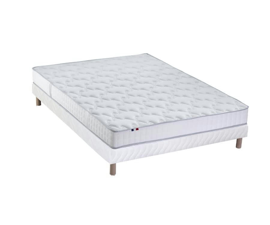 ENSEMBLE ORIGINEL - Ensemble matelas 100% latex5 zones sommier blanc 140x190