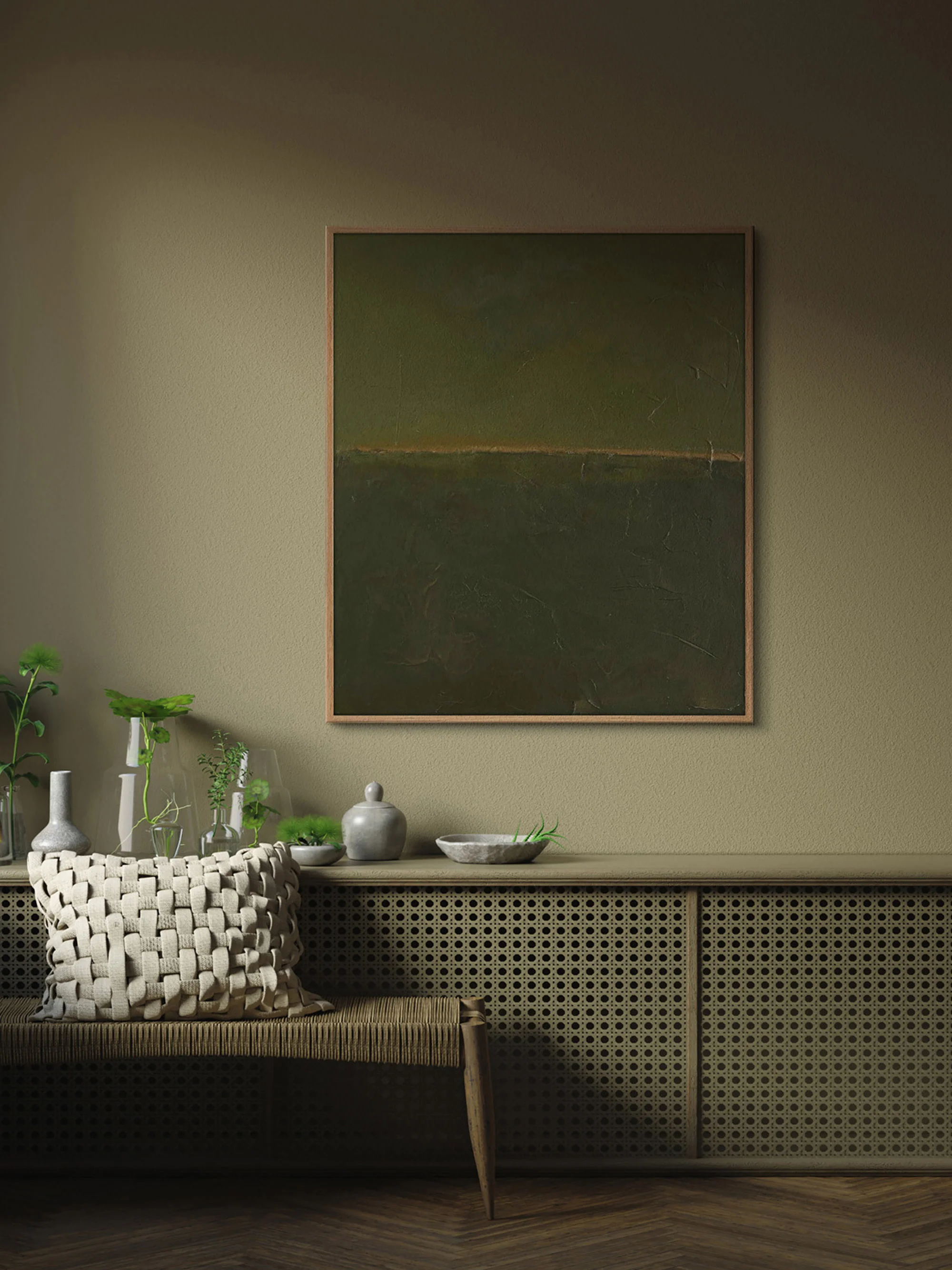 Handgemaltes Leinwandbild Edge Green