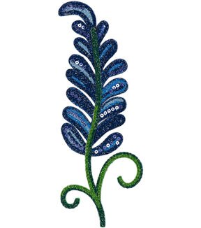 3 x 7.5 Blue Fern Iron On Patch by hildie & jo
