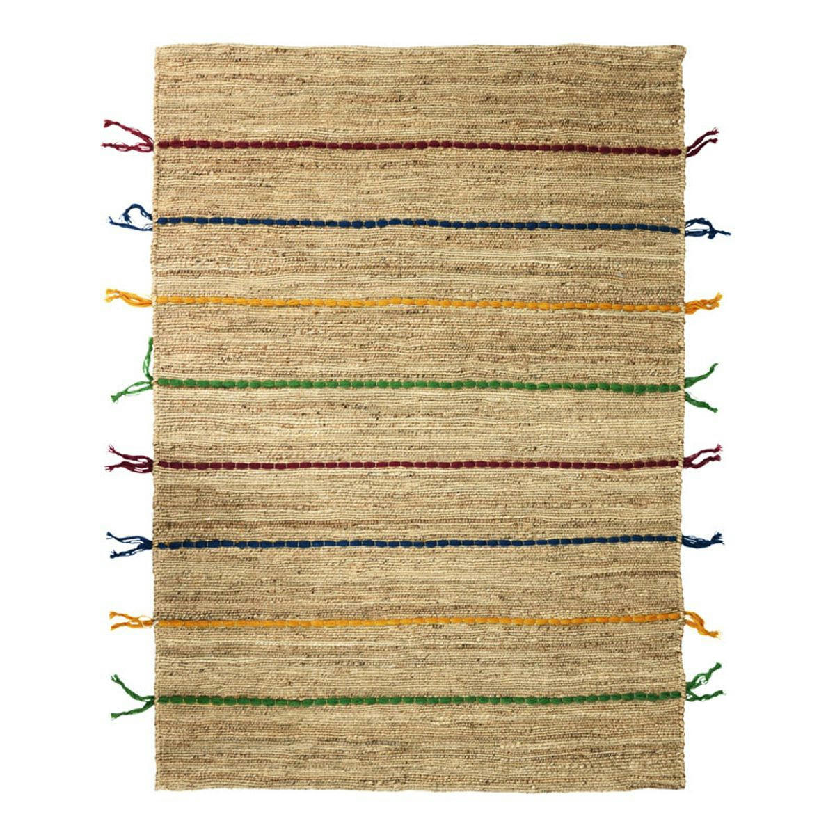 COLOR - Tapis en jute avec tresses en laine multicolores 120x170