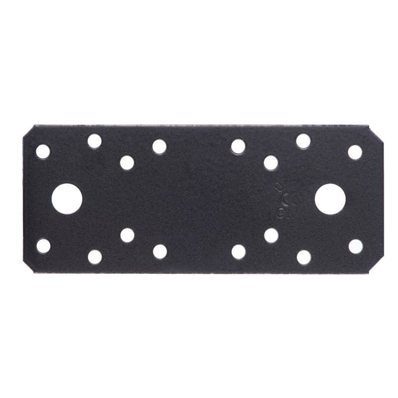 Plaque d'assemblage en acier noire 133 x 55 mm ALBERTS