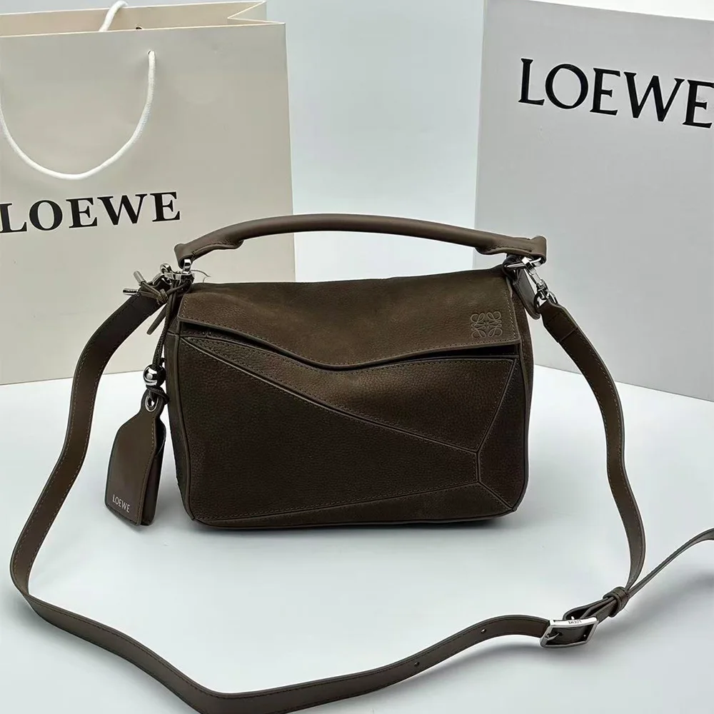 Loewe Small Grained Nubuck Leather Featherlight Puzzle Bag