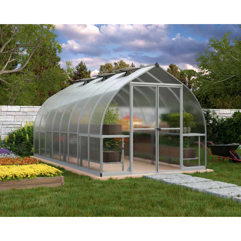 Serre en polycarbonate Bella argentée 11,3 m² CANOPIA