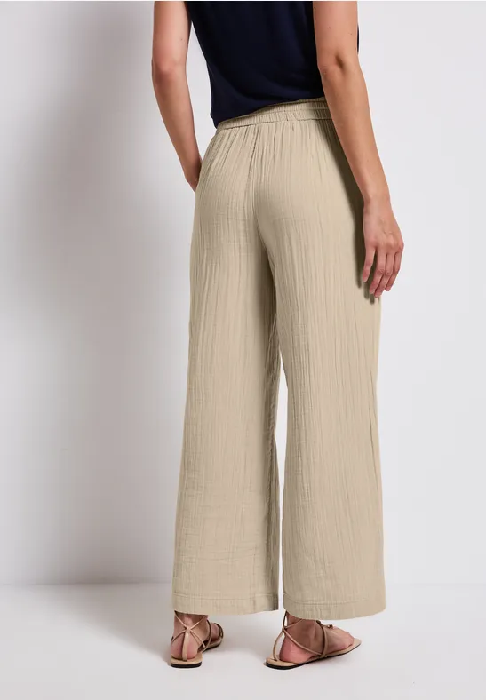 Wide Leg Musselin Hose