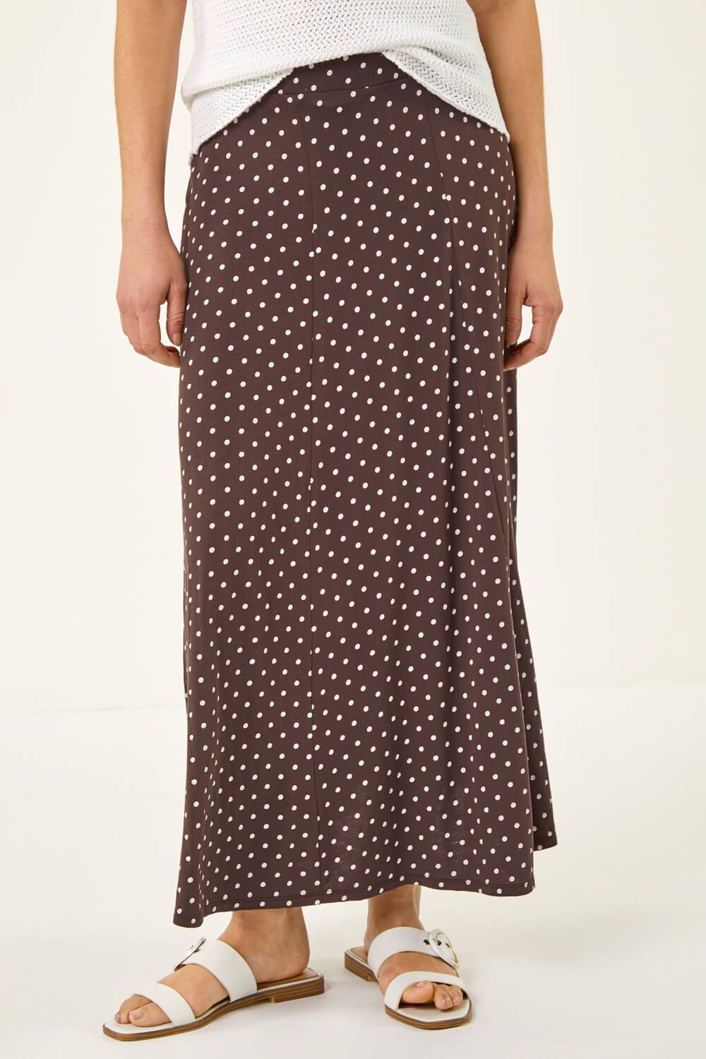 Roman Polka Dot Midi Skirt