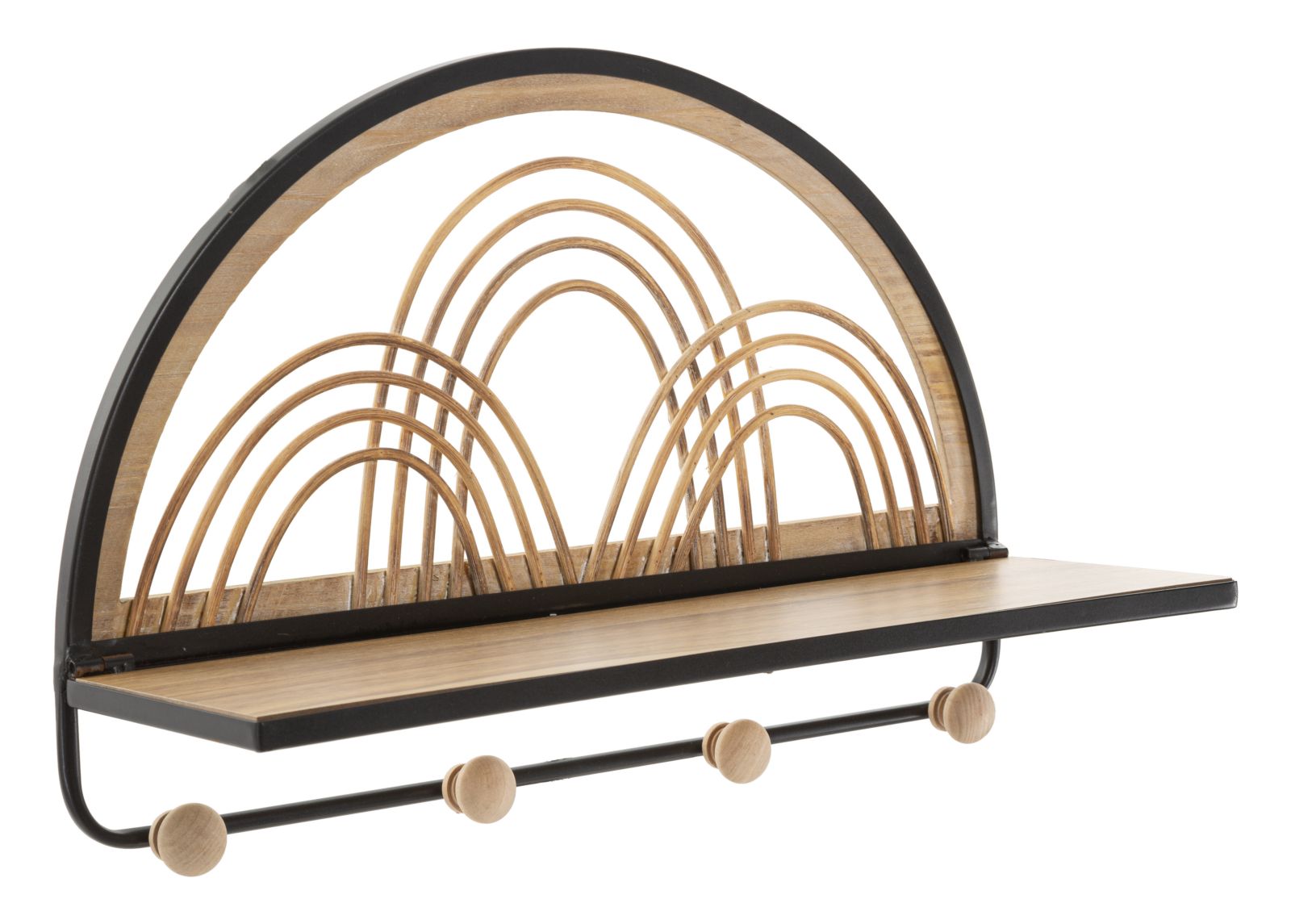 Mauro Ferretti Oporto Plank met kleerhangers in metaal en hout bruin