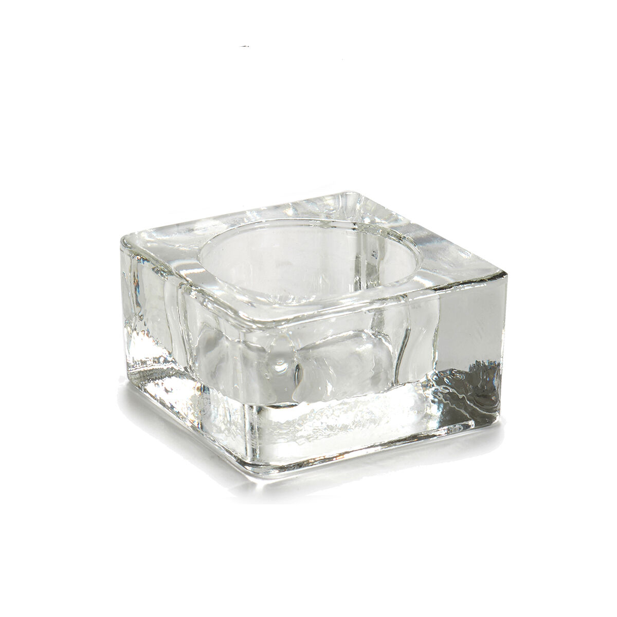 Castiçal transparente em vidro