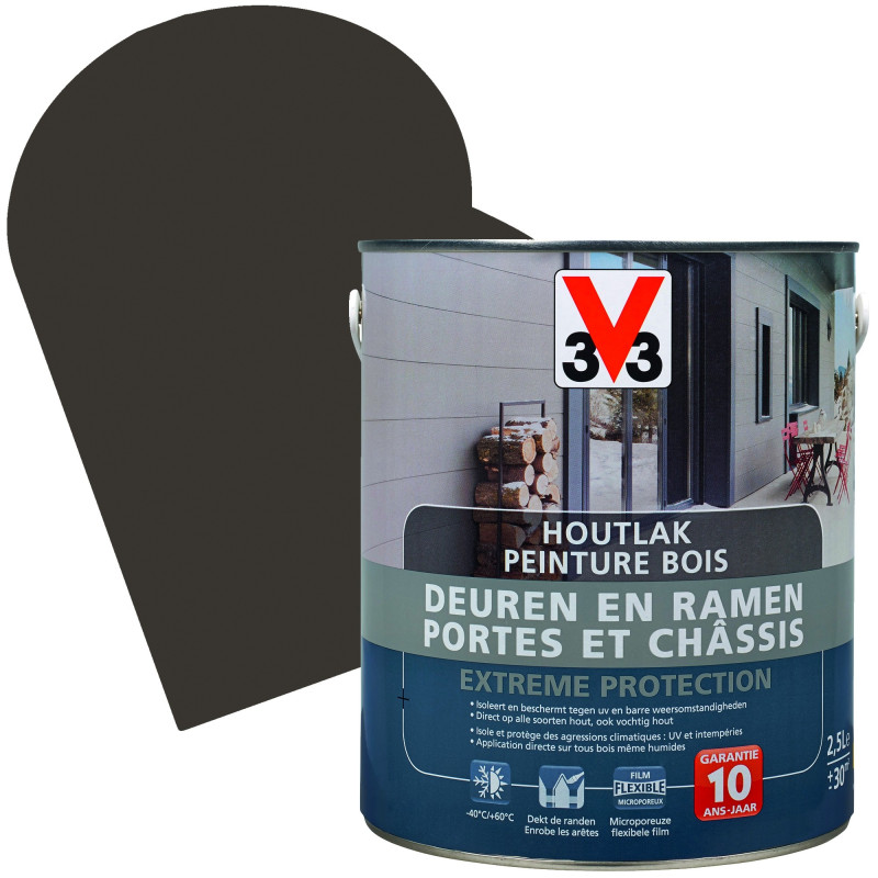 Lasure Extreme Protection pour portes & châssis en bois brune satinée 2,5 L