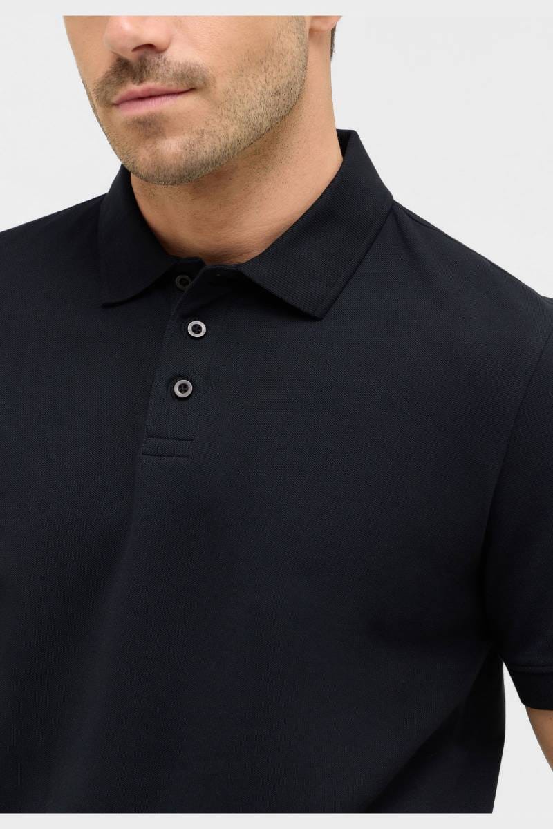 ETERNA Regular Fit Poloshirt schwarz, Einfarbig