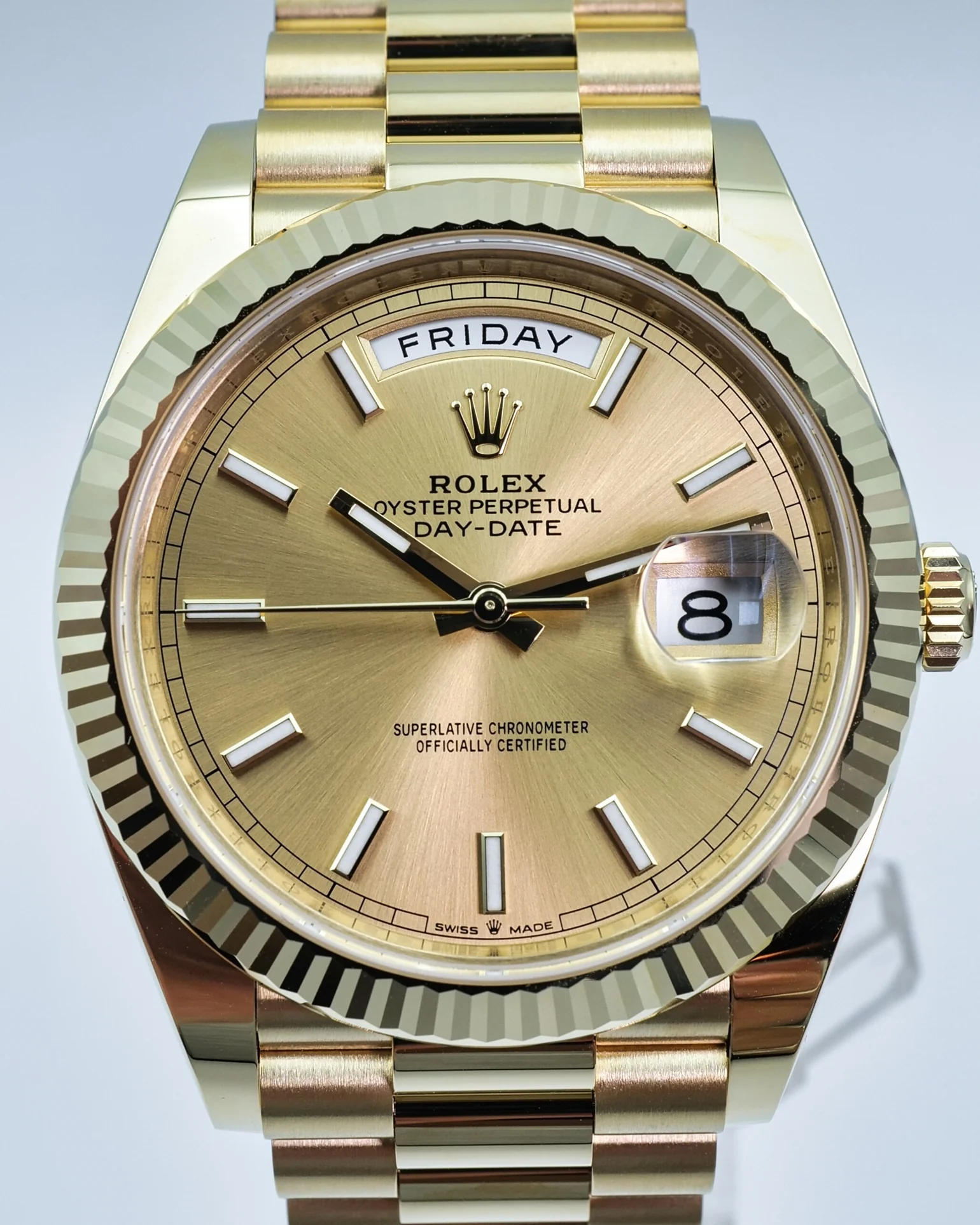 Rolex Day-Date 228238 YG Plated Champagne Dial 40mm Replica