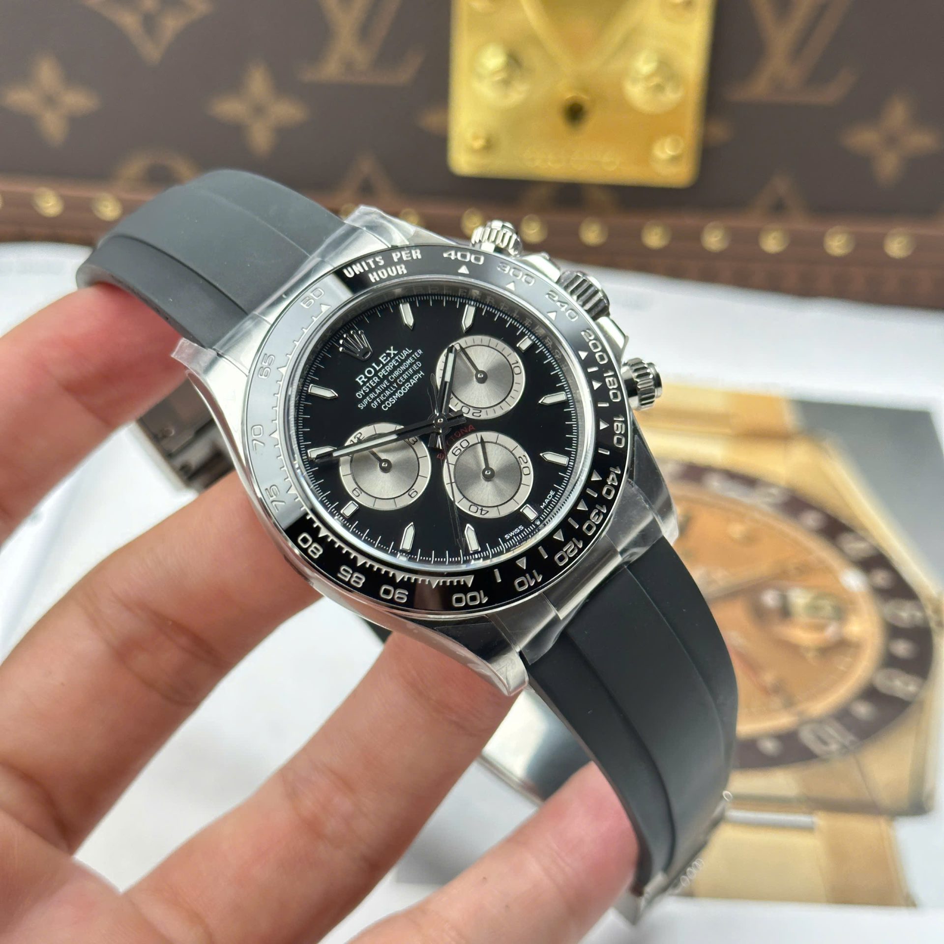 Rolex Daytona 126519L 904L Steel Black Dial 40mm Oysterflex Super Clone