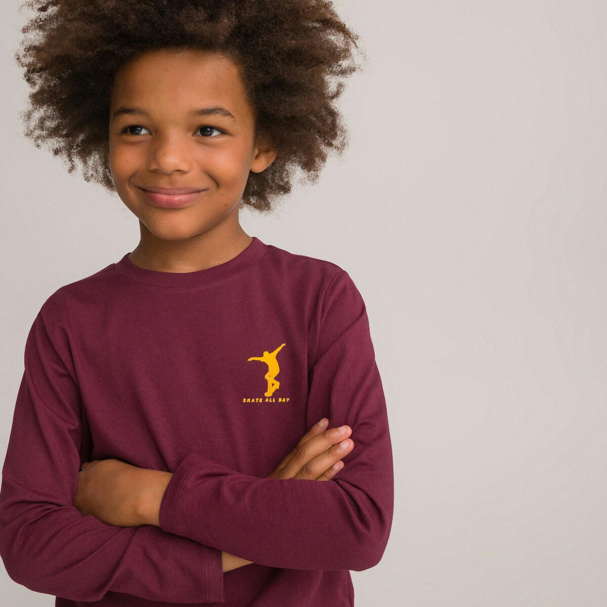 T-shirt manches longues brodé skateur