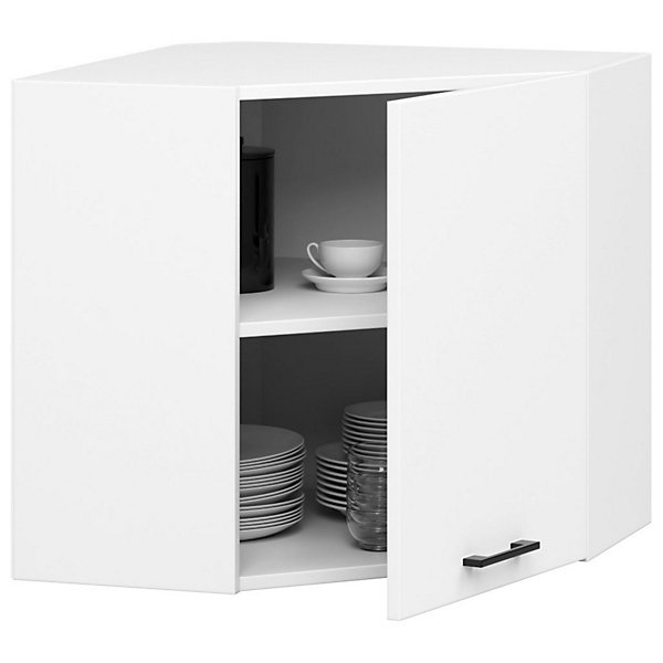 Armoires de cuisine AKORD d'angle haute W60 OLIWIA Blanc 60 cm 1 porte 2 étagères 60x30x58 cm